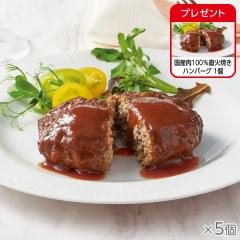 国産肉100%直火焼きハンバーグ 5個* 