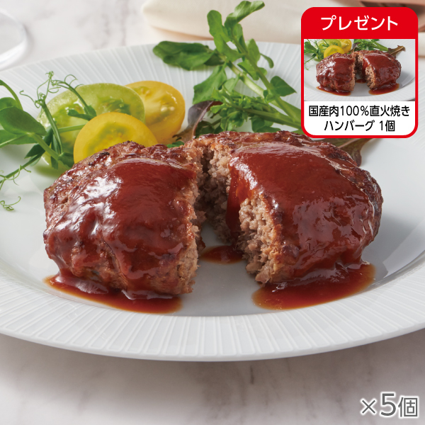 <!--国産肉100%直火焼きハンバーグ 5袋*-->