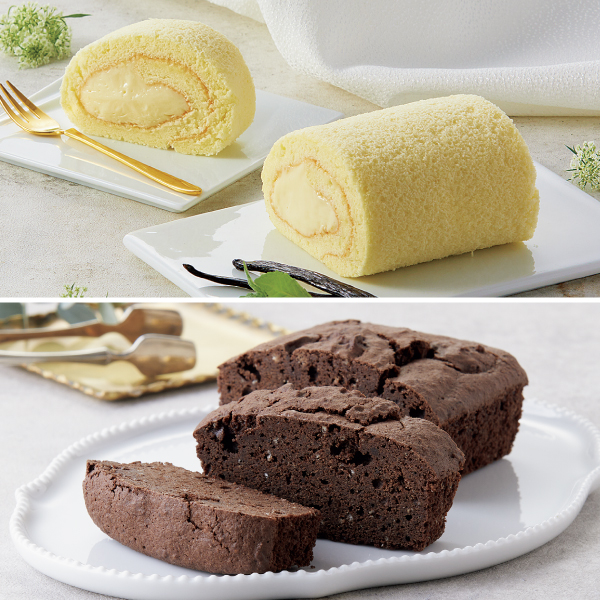 <!--米粉ロールケーキ&ガトーショコラセット* -->