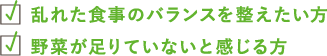 乱れた食事のバランスを整えたい方 野菜が足りていないと感じる方