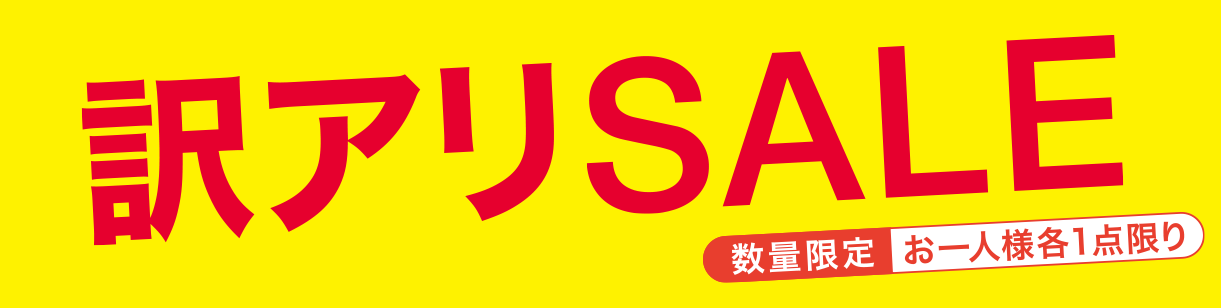 訳アリSALE　数量限定お一人様1点限り