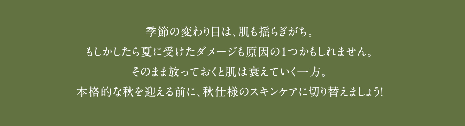 夏枯れ肌は美容液で立て直す