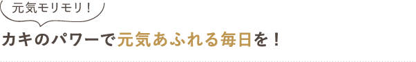 カキのパワーで元気あふれる毎日を!